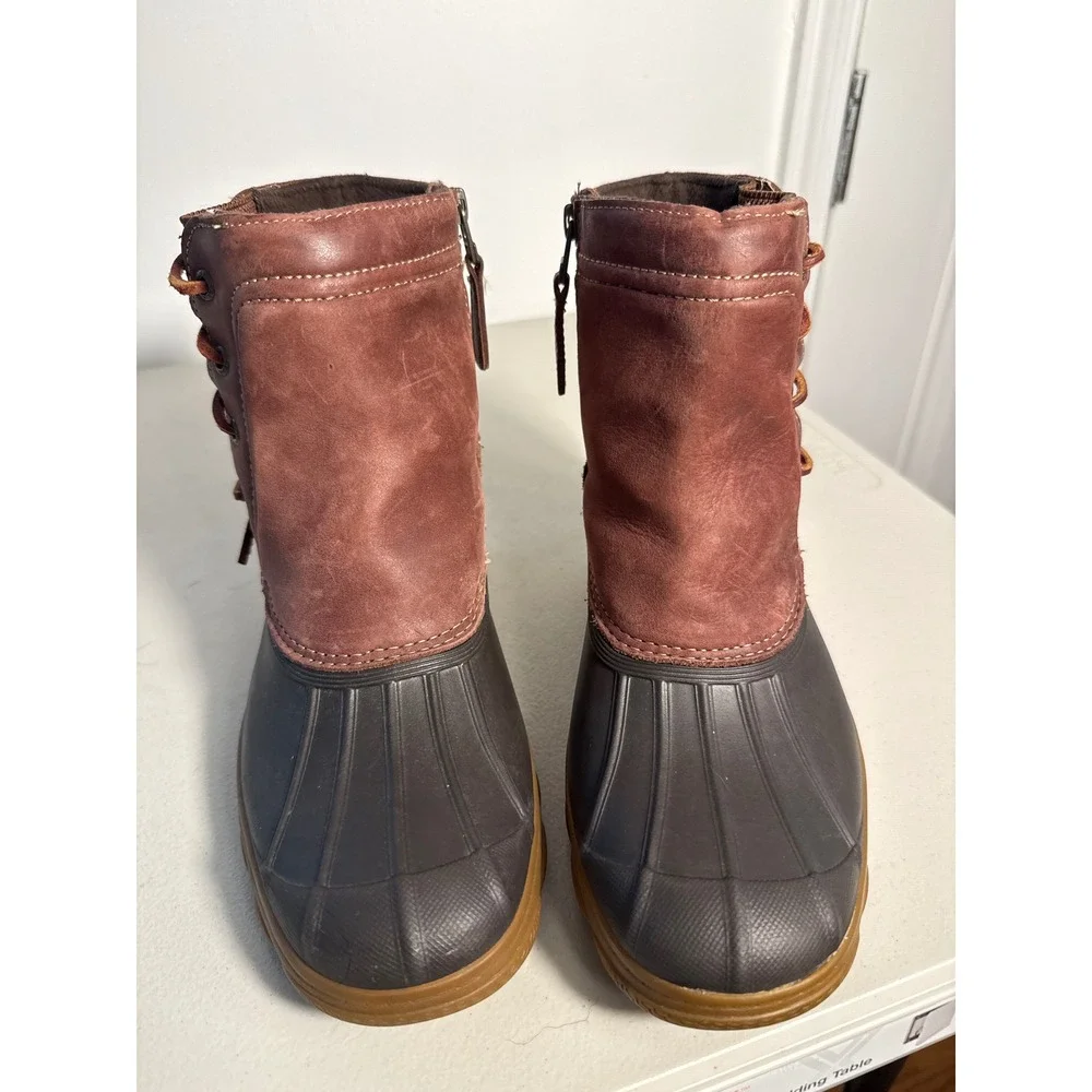 Sperry Top-Sider Saltwater Wedge Duck Boots Burgundy Leather STS80770 Womens 8.5